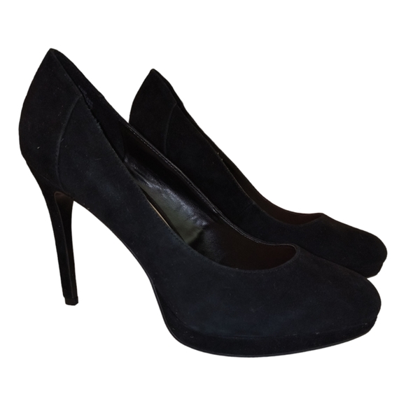 Nine West Quarless Black Suede Leather Platform Pump size: 8.5M - Picture 4 of 12